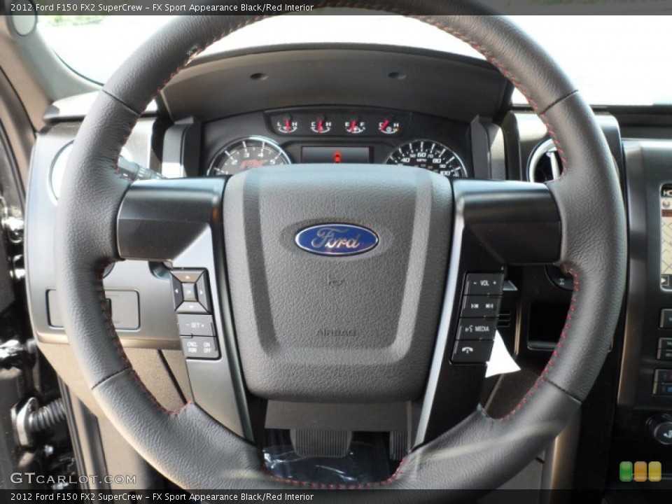 FX Sport Appearance Black/Red Interior Steering Wheel for the 2012 Ford F150 FX2 SuperCrew #65562011