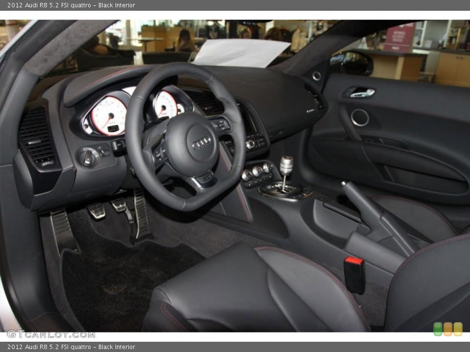 Black Interior Prime Interior for the 2012 Audi R8 5.2 FSI quattro #65565656