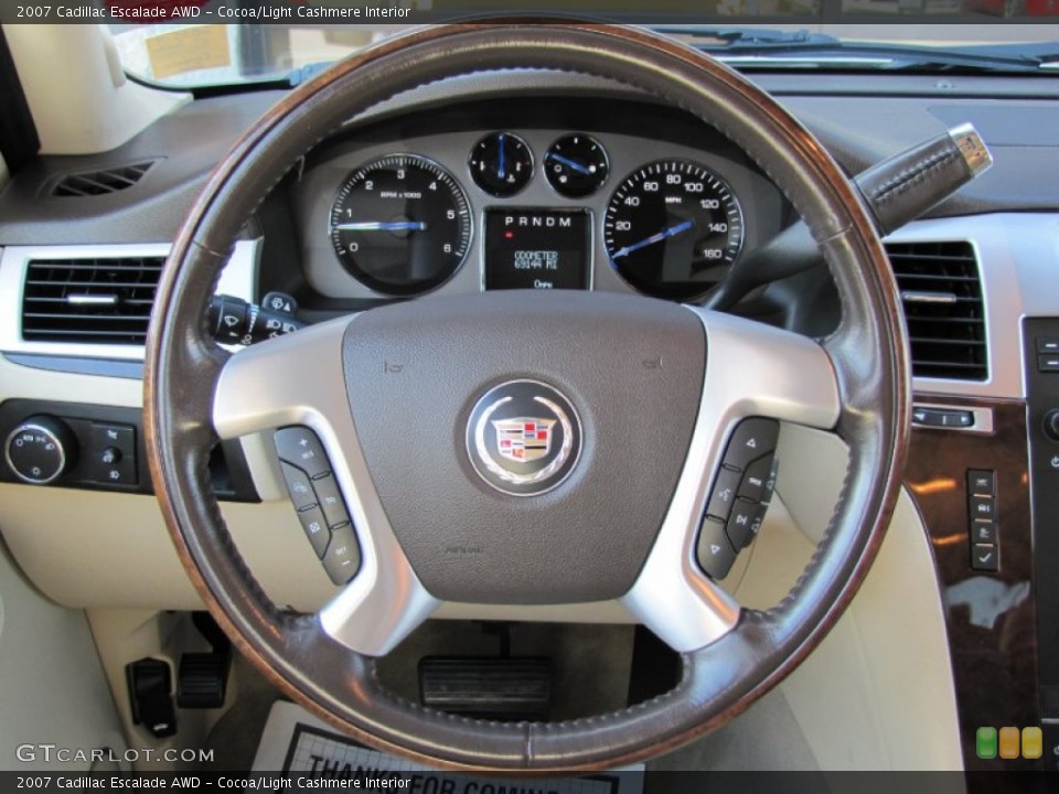 Cocoa/Light Cashmere Interior Steering Wheel for the 2007 Cadillac Escalade AWD #65567186