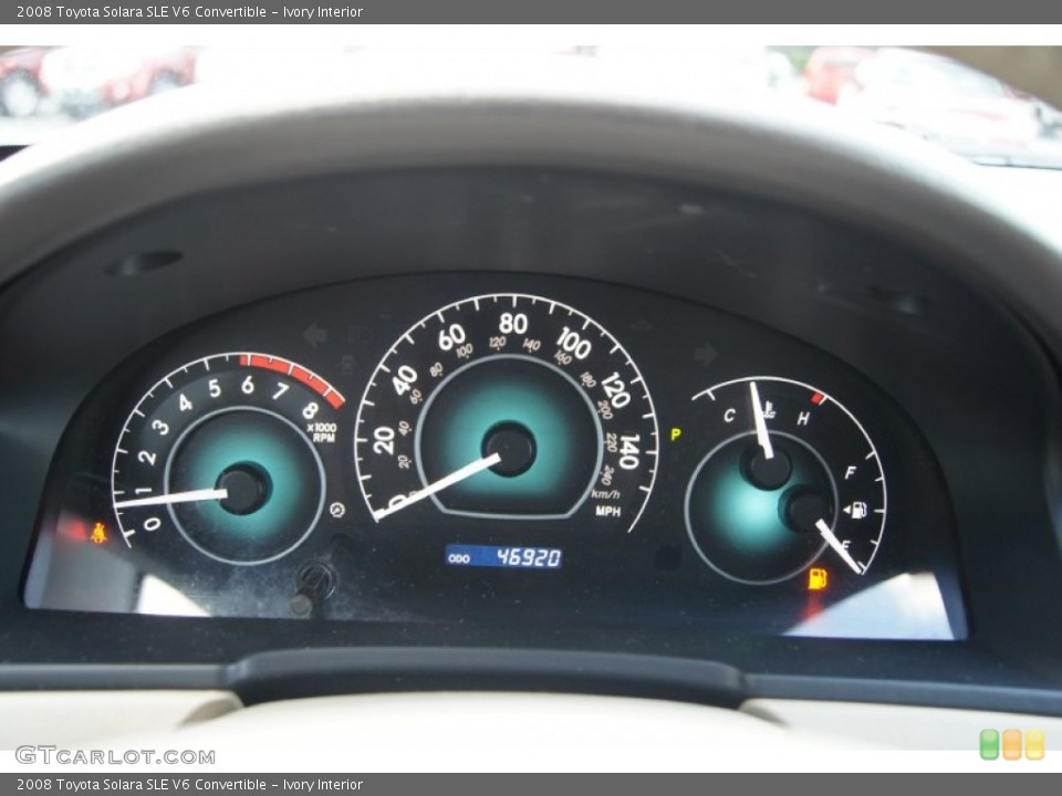 Ivory Interior Gauges for the 2008 Toyota Solara SLE V6 Convertible #65568605