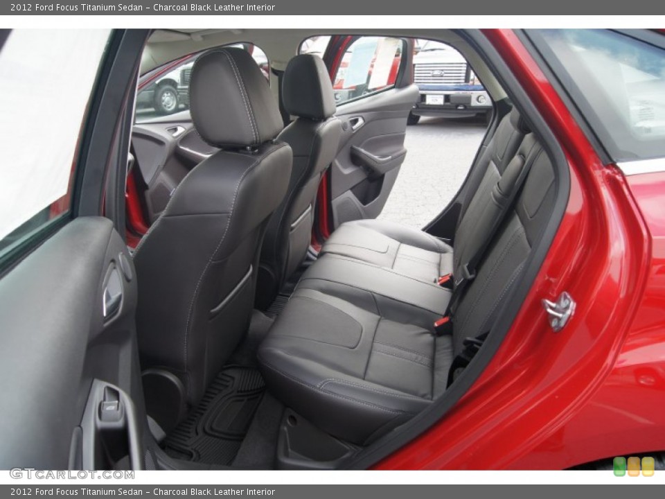 Charcoal Black Leather Interior Rear Seat for the 2012 Ford Focus Titanium Sedan #65571437