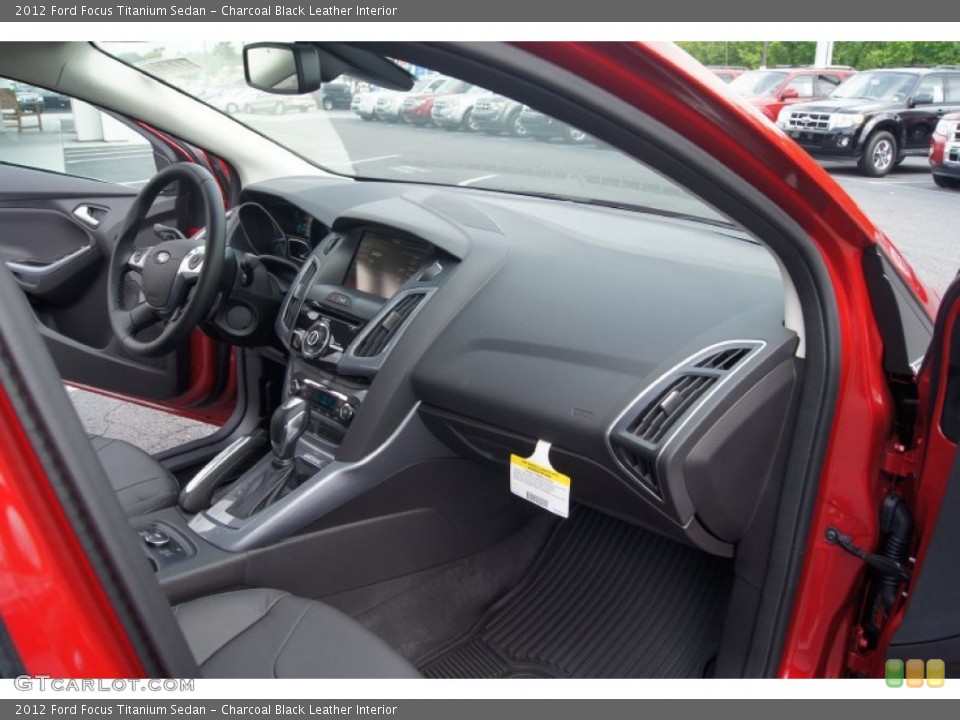 Charcoal Black Leather Interior Dashboard for the 2012 Ford Focus Titanium Sedan #65571476