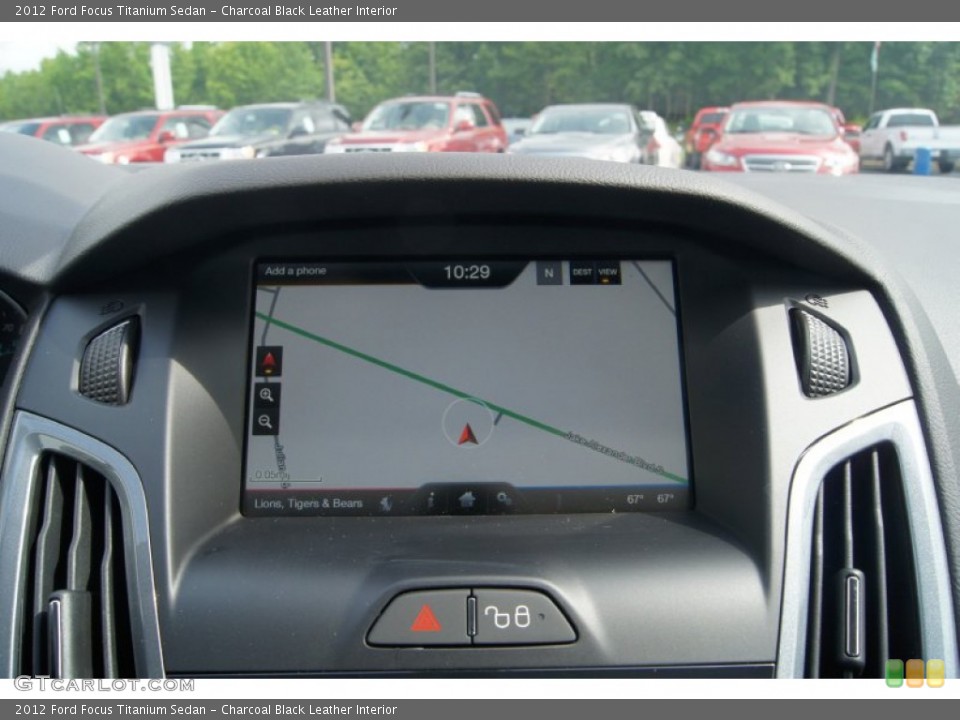 Charcoal Black Leather Interior Navigation for the 2012 Ford Focus Titanium Sedan #65571587
