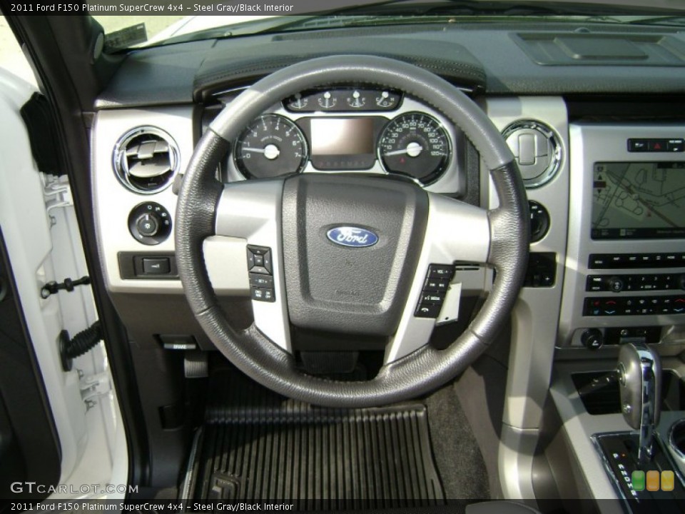 Steel Gray/Black Interior Steering Wheel for the 2011 Ford F150 Platinum SuperCrew 4x4 #65572108