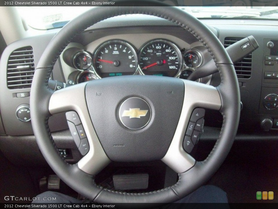 Ebony Interior Steering Wheel for the 2012 Chevrolet Silverado 1500 LT Crew Cab 4x4 #65572586