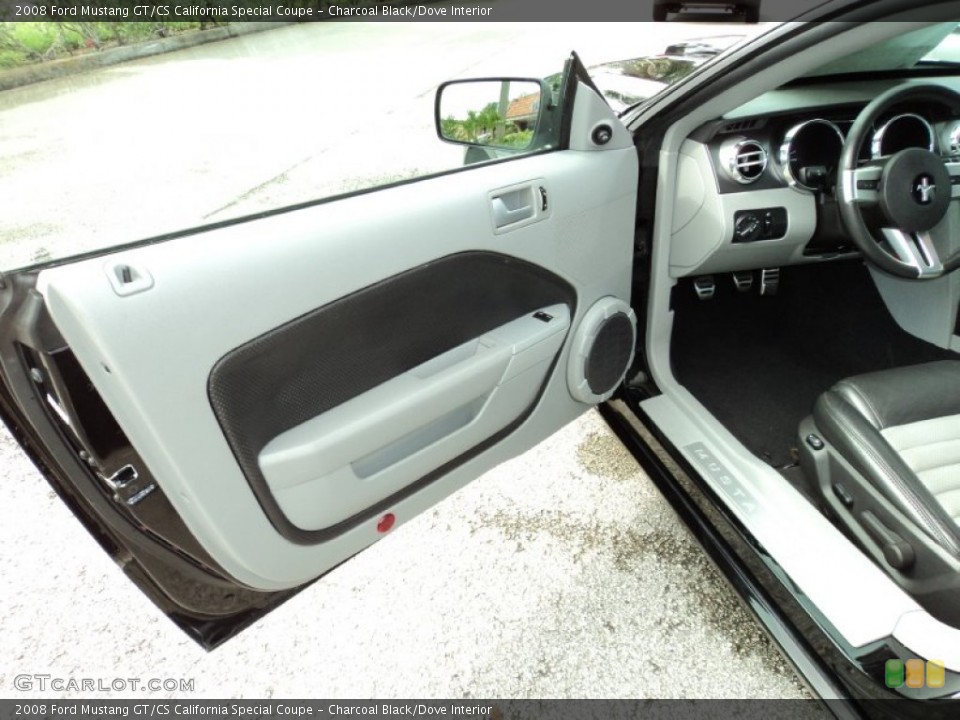 Charcoal Black/Dove Interior Door Panel for the 2008 Ford Mustang GT/CS California Special Coupe #65580233