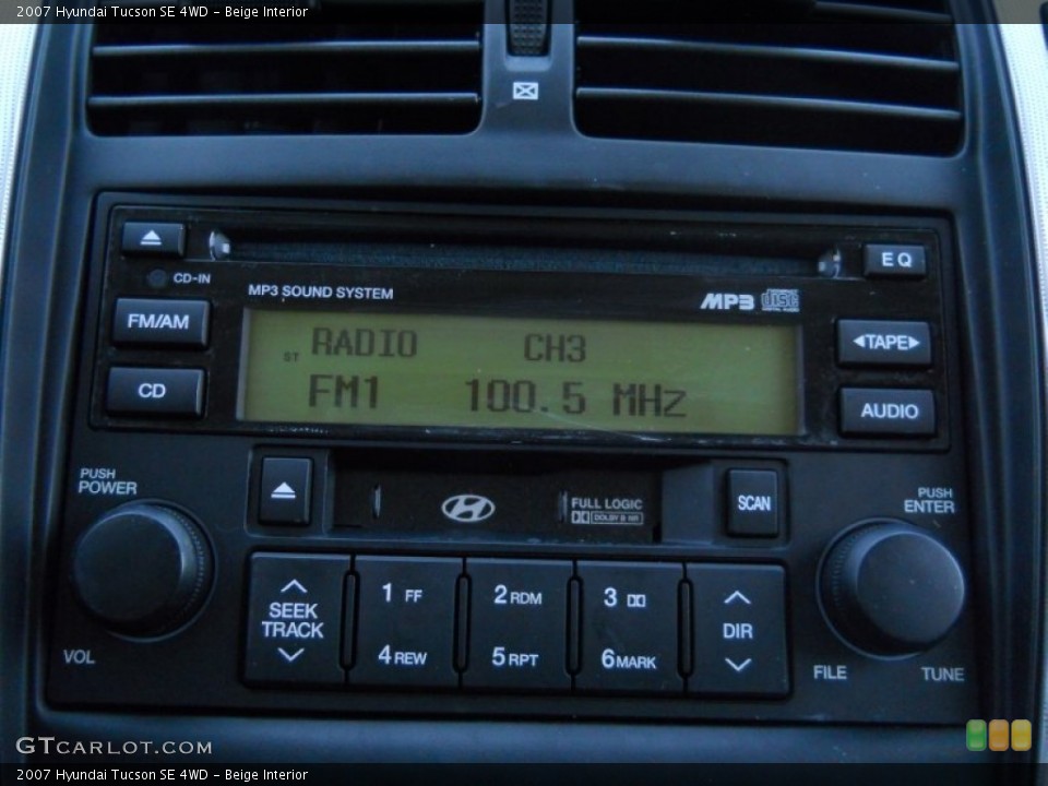 Beige Interior Audio System for the 2007 Hyundai Tucson SE 4WD #65591035