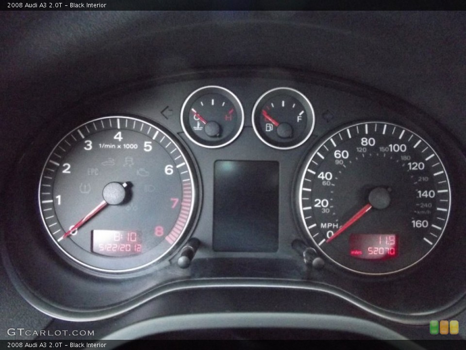 Black Interior Gauges for the 2008 Audi A3 2.0T #65594086