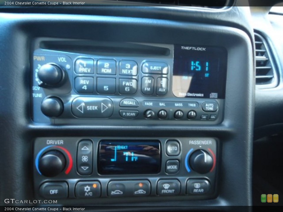Black Interior Controls for the 2004 Chevrolet Corvette Coupe #65599646
