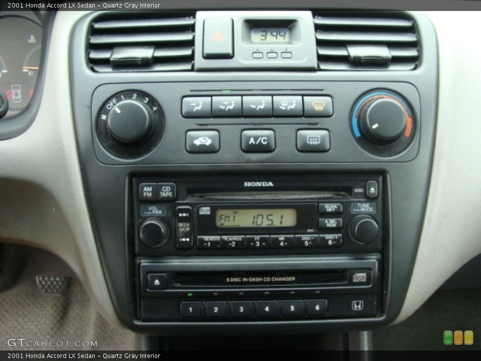 Quartz Gray Interior Controls for the 2001 Honda Accord LX Sedan #65617398