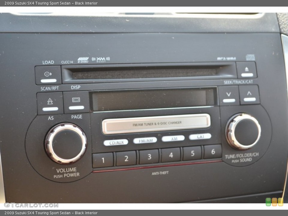 Black Interior Audio System for the 2009 Suzuki SX4 Touring Sport Sedan #65618179