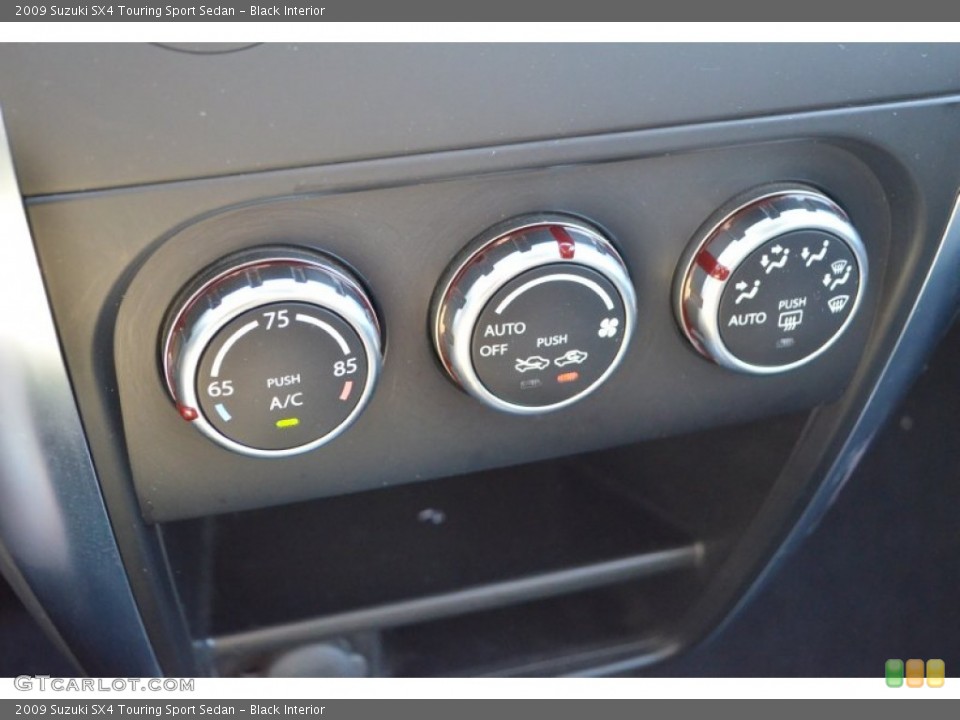 Black Interior Controls for the 2009 Suzuki SX4 Touring Sport Sedan #65618187