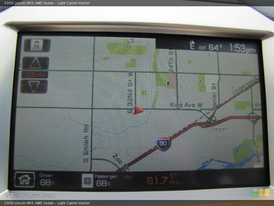 Light Camel Interior Navigation for the 2009 Lincoln MKS AWD Sedan #65618751