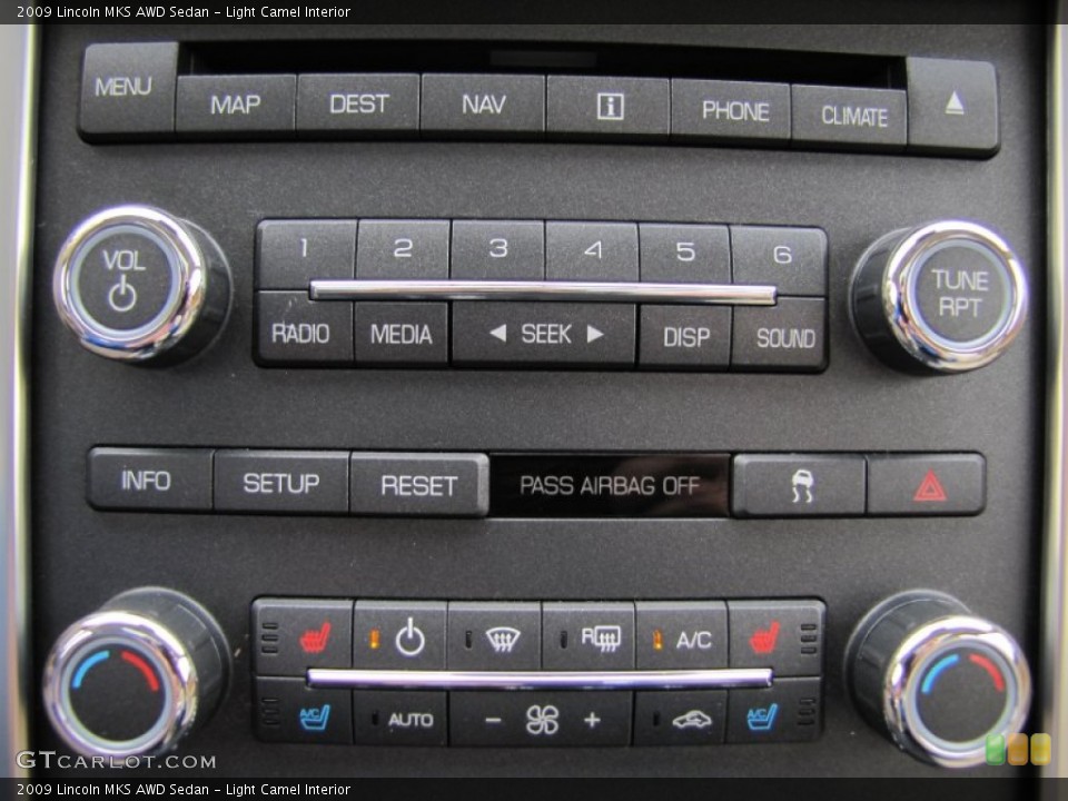 Light Camel Interior Controls for the 2009 Lincoln MKS AWD Sedan #65618769