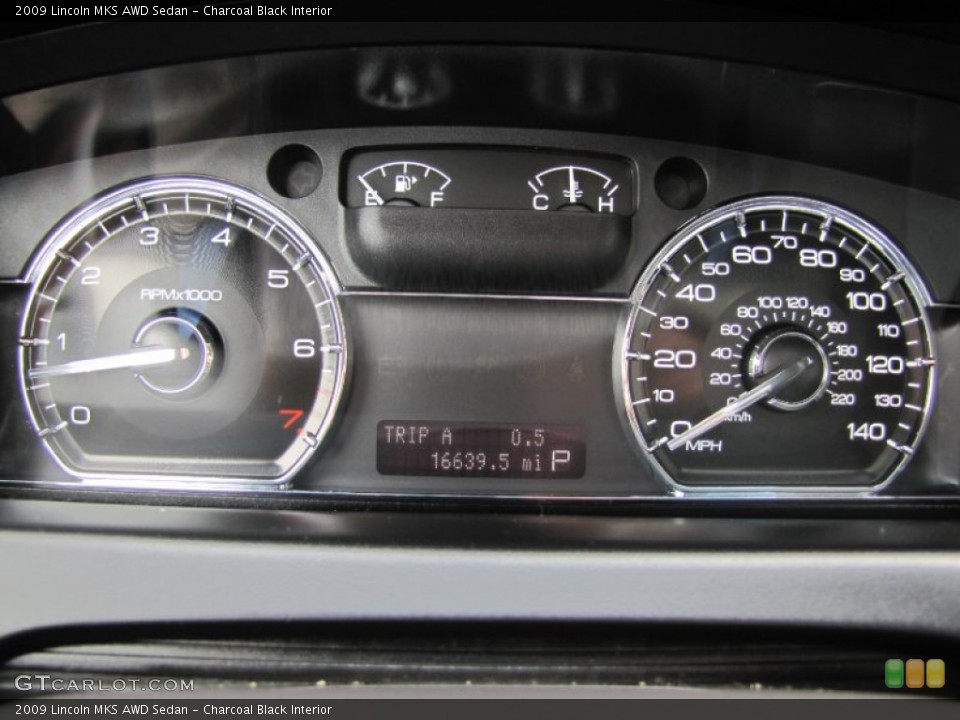 Charcoal Black Interior Gauges for the 2009 Lincoln MKS AWD Sedan #65618955