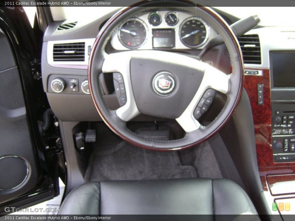 Ebony/Ebony Interior Steering Wheel for the 2011 Cadillac Escalade Hybrid AWD #65619567
