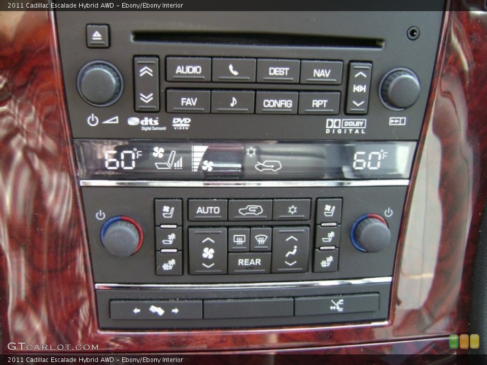 Ebony/Ebony Interior Controls for the 2011 Cadillac Escalade Hybrid AWD #65619594