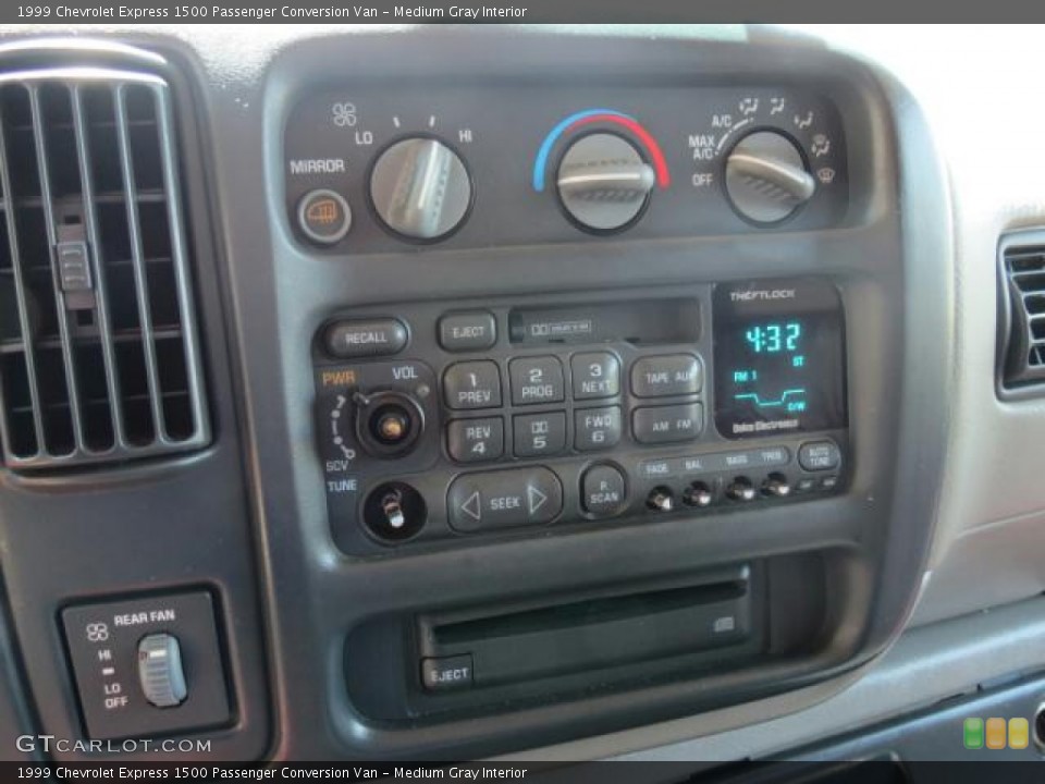 Medium Gray Interior Controls for the 1999 Chevrolet Express 1500 Passenger Conversion Van #65621727