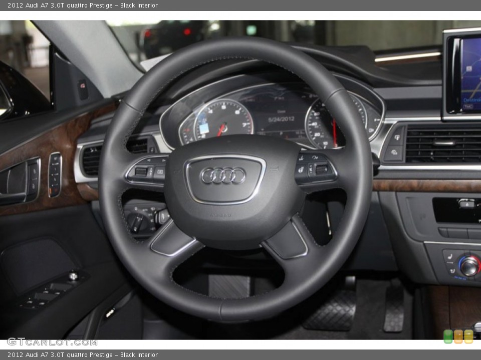 Black Interior Steering Wheel for the 2012 Audi A7 3.0T quattro Prestige #65624430