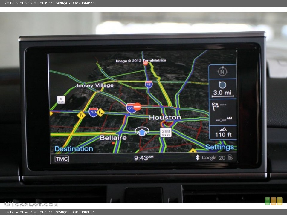 Black Interior Navigation for the 2012 Audi A7 3.0T quattro Prestige #65624448