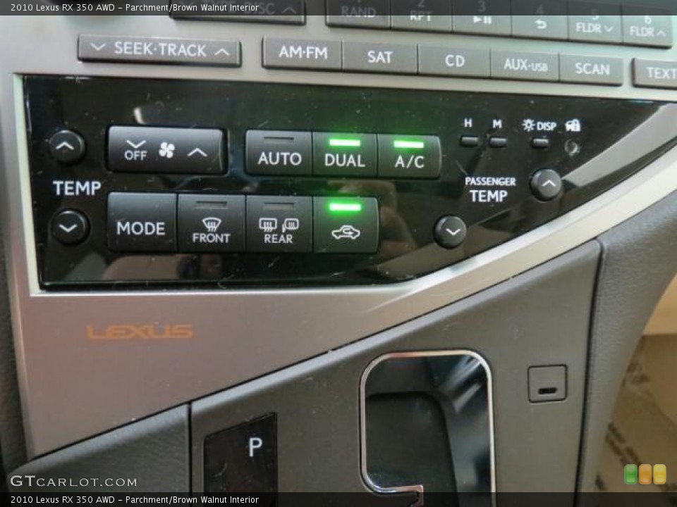 Parchment/Brown Walnut Interior Controls for the 2010 Lexus RX 350 AWD #65628160