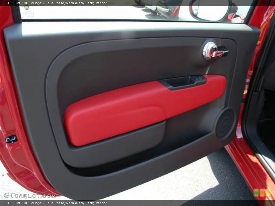 Pelle Rosso/Nera (Red/Black) Interior Door Panel for the 2012 Fiat 500 Lounge #65628238