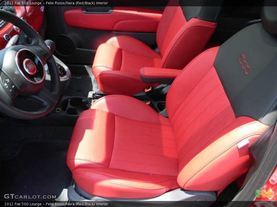 Pelle Rosso/Nera (Red/Black) Interior Photo for the 2012 Fiat 500 Lounge #65628250