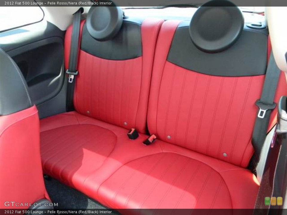 Pelle Rosso/Nera (Red/Black) Interior Rear Seat for the 2012 Fiat 500 Lounge #65628253