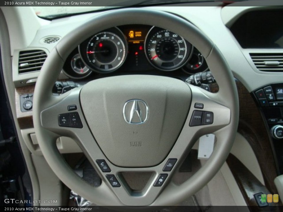 Taupe Gray Interior Steering Wheel for the 2010 Acura MDX Technology #65631109