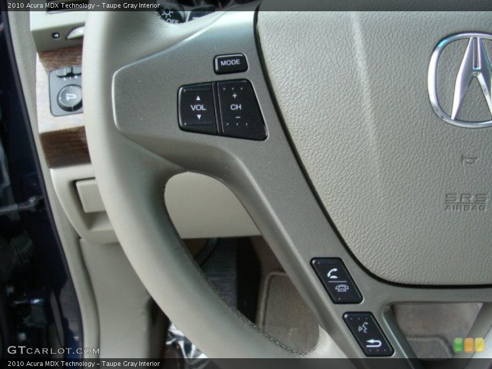 Taupe Gray Interior Controls for the 2010 Acura MDX Technology #65631118