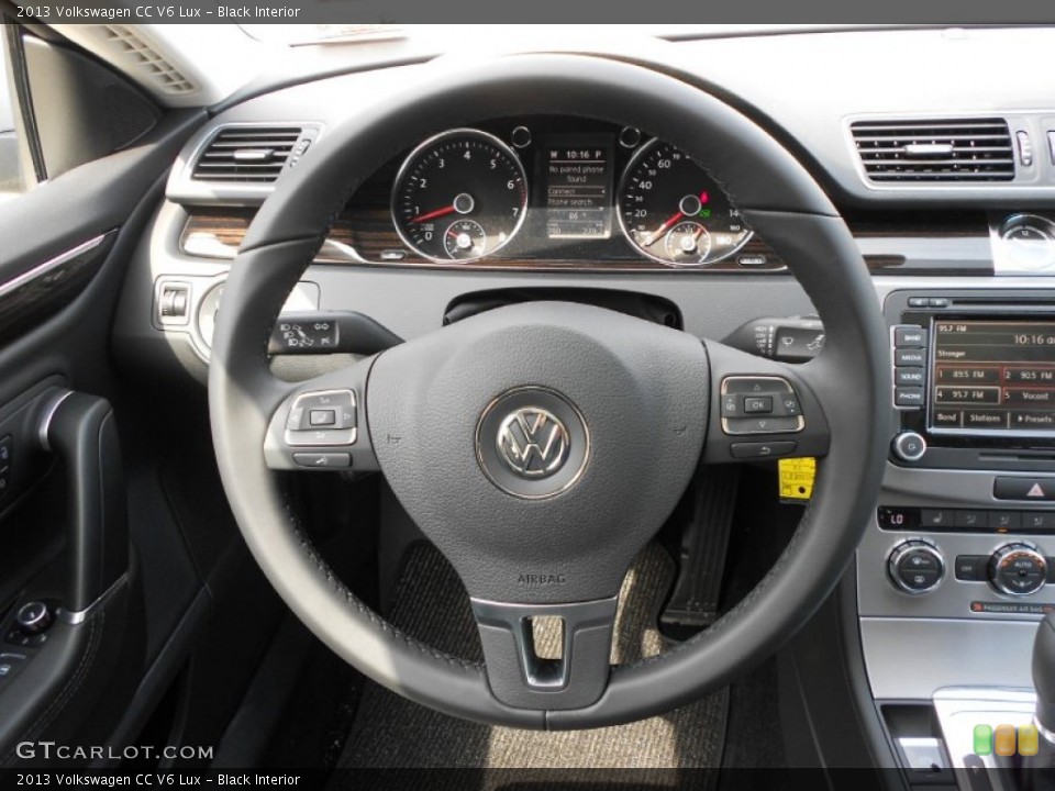 Black Interior Steering Wheel for the 2013 Volkswagen CC V6 Lux #65634625