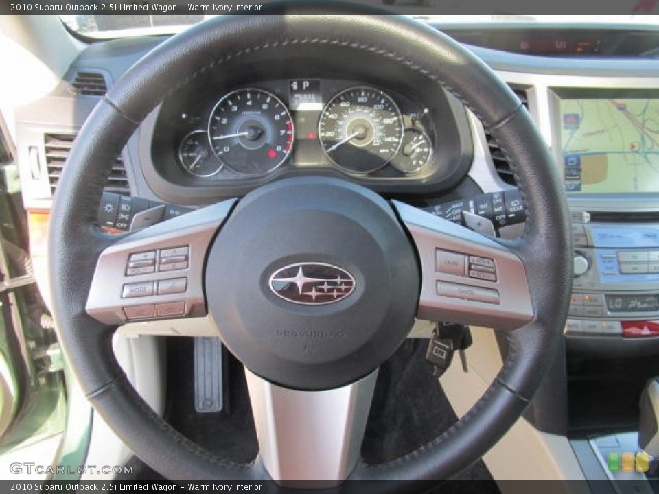 Warm Ivory Interior Steering Wheel for the 2010 Subaru Outback 2.5i Limited Wagon #65640613
