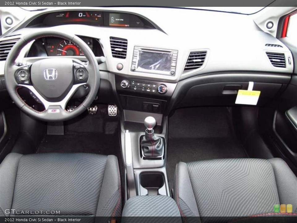 Black Interior Dashboard for the 2012 Honda Civic Si Sedan #65641210