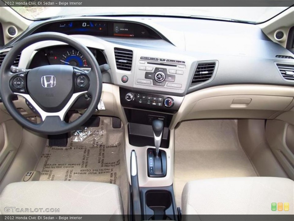 Beige Interior Dashboard for the 2012 Honda Civic EX Sedan #65641420