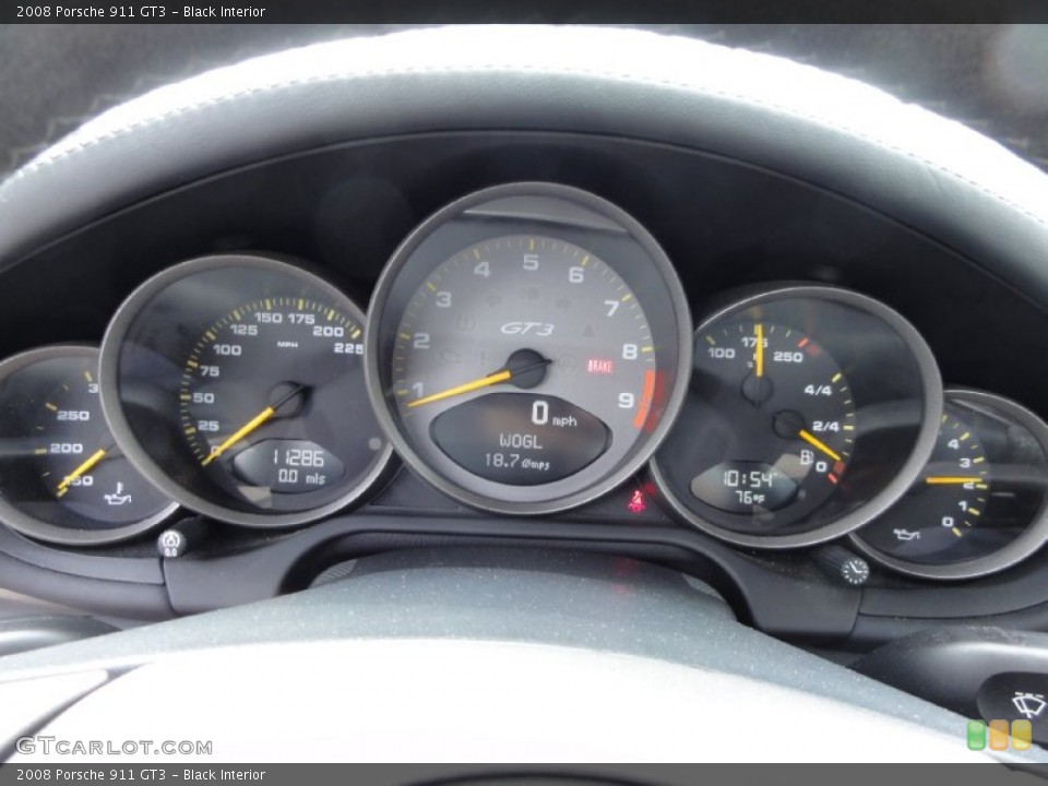 Black Interior Gauges for the 2008 Porsche 911 GT3 #65648347