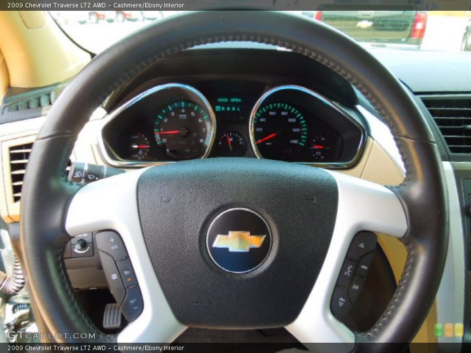 Cashmere/Ebony Interior Steering Wheel for the 2009 Chevrolet Traverse LTZ AWD #65659054