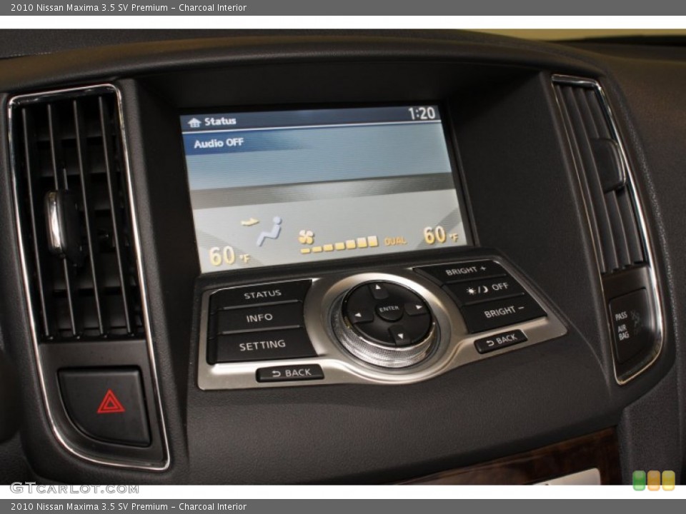 Charcoal Interior Controls for the 2010 Nissan Maxima 3.5 SV Premium #65661442