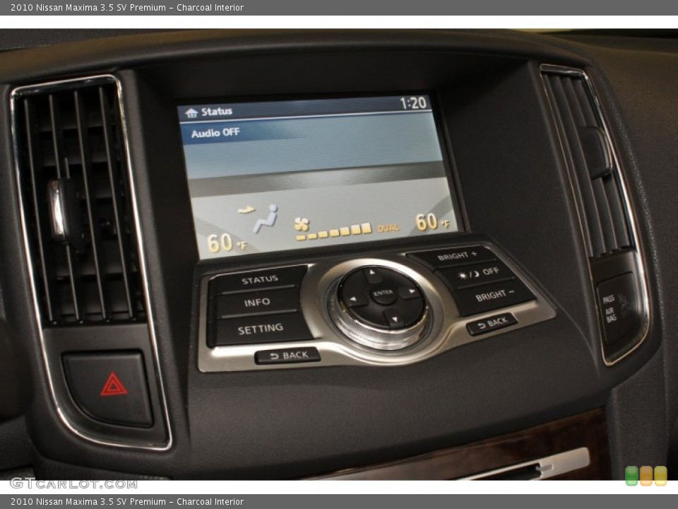 Charcoal Interior Controls for the 2010 Nissan Maxima 3.5 SV Premium #65661451