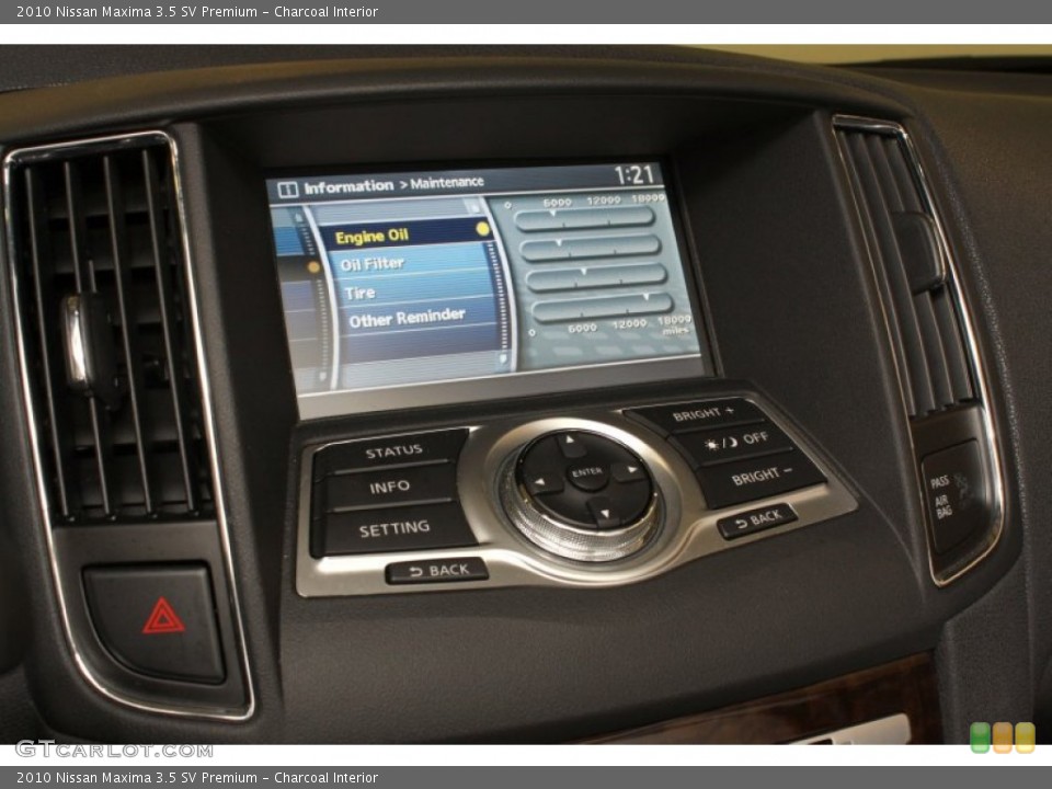 Charcoal Interior Controls for the 2010 Nissan Maxima 3.5 SV Premium #65661460