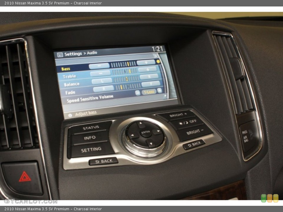 Charcoal Interior Controls for the 2010 Nissan Maxima 3.5 SV Premium #65661469
