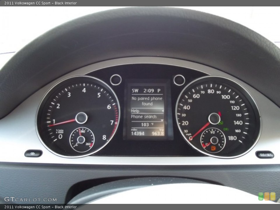 Black Interior Gauges for the 2011 Volkswagen CC Sport #65665309