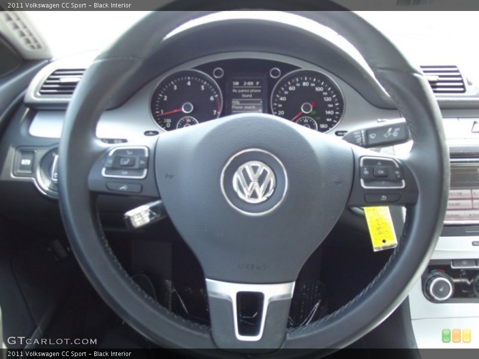 Black Interior Steering Wheel for the 2011 Volkswagen CC Sport #65665315