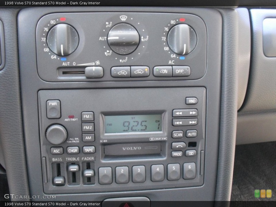 Dark Gray Interior Controls for the 1998 Volvo S70  #65667142