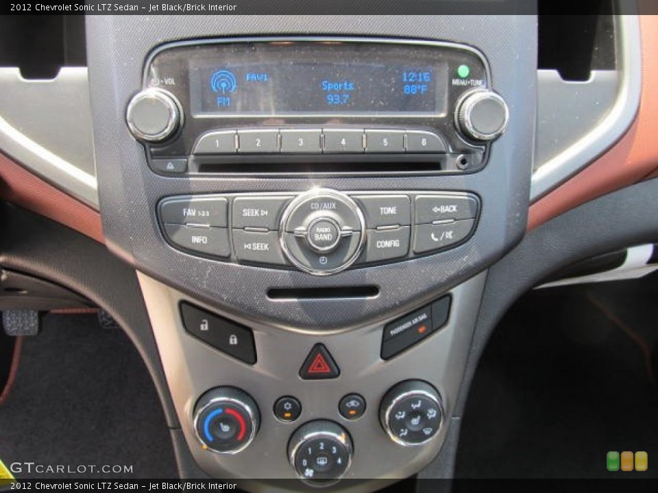 Jet Black/Brick Interior Controls for the 2012 Chevrolet Sonic LTZ Sedan #65682663