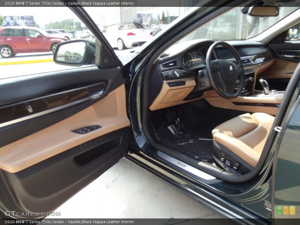 Saddle/Black Nappa Leather Interior Photo for the 2010 BMW 7 Series 750Li Sedan #65698262