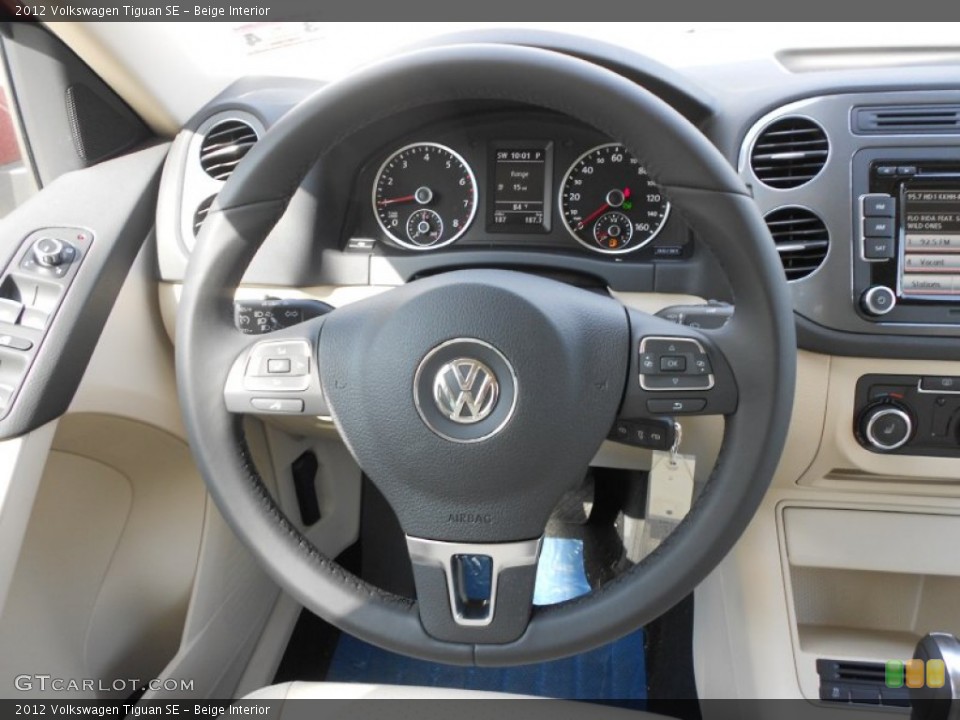 Beige Interior Steering Wheel for the 2012 Volkswagen Tiguan SE #65707268