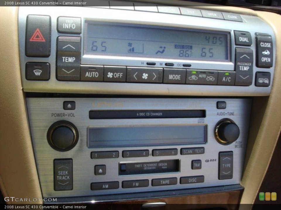 Camel Interior Controls for the 2008 Lexus SC 430 Convertible #65710492