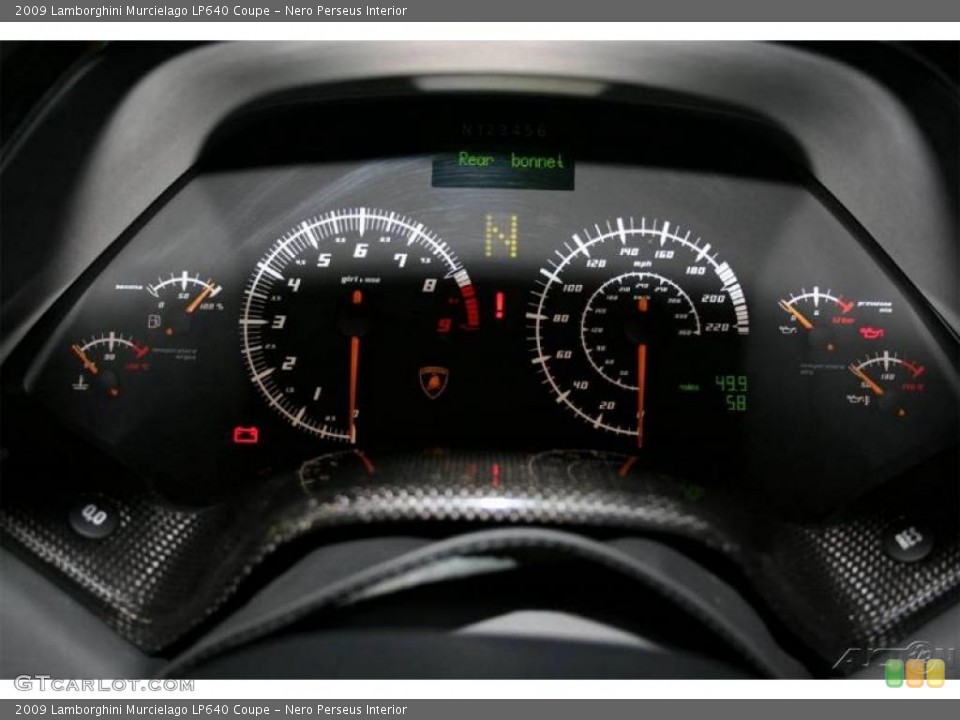 Nero Perseus Interior Gauges for the 2009 Lamborghini Murcielago LP640 Coupe #6572038