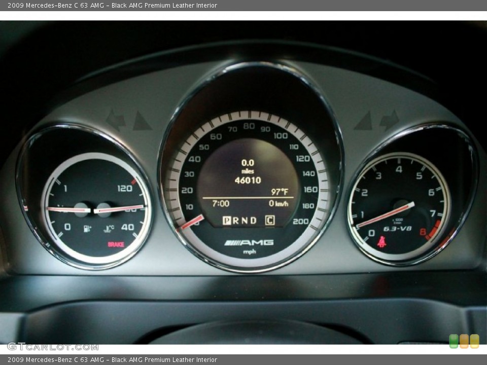 Black AMG Premium Leather Interior Gauges for the 2009 Mercedes-Benz C 63 AMG #65729054
