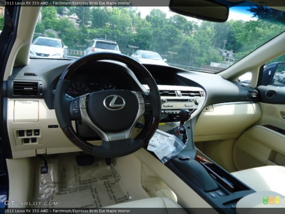 Parchment/Espresso Birds Eye Maple Interior Dashboard for the 2013 Lexus RX 350 AWD #65731036
